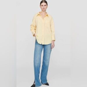 Anine Bing Mika Button-up Shirt light yellow sz medium